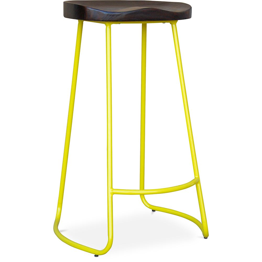 Tabouret de bar - Design industriel - Bois et métal - 76 cm - Aiyana image 8