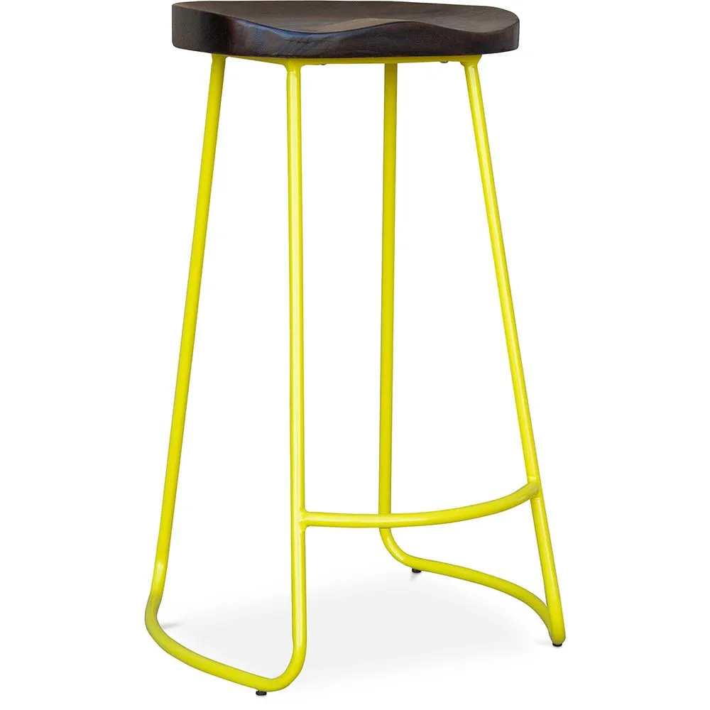 Tabouret de bar - Design industriel - Bois et métal - 76 cm - Aiyana image 8