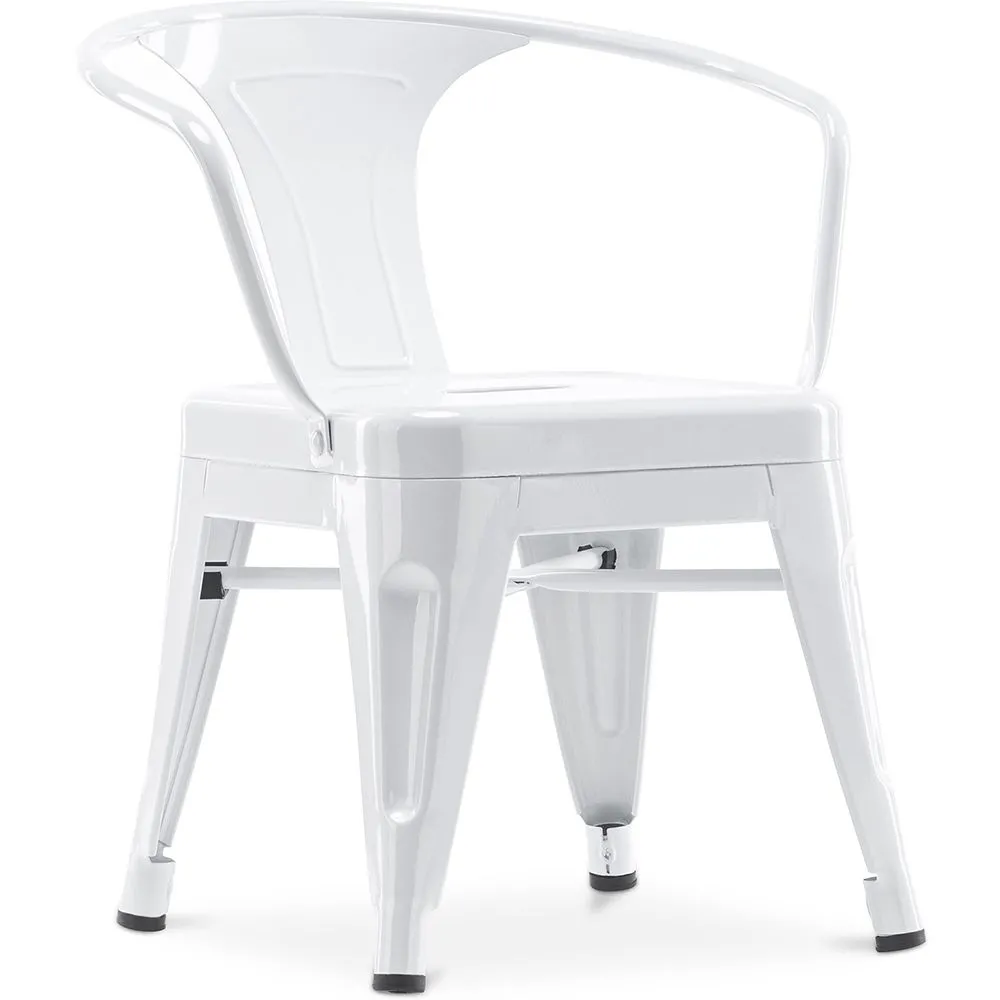 Chaise enfant avec accoudoirs - Chaise enfant design industriel - Acier - Stylix image 8