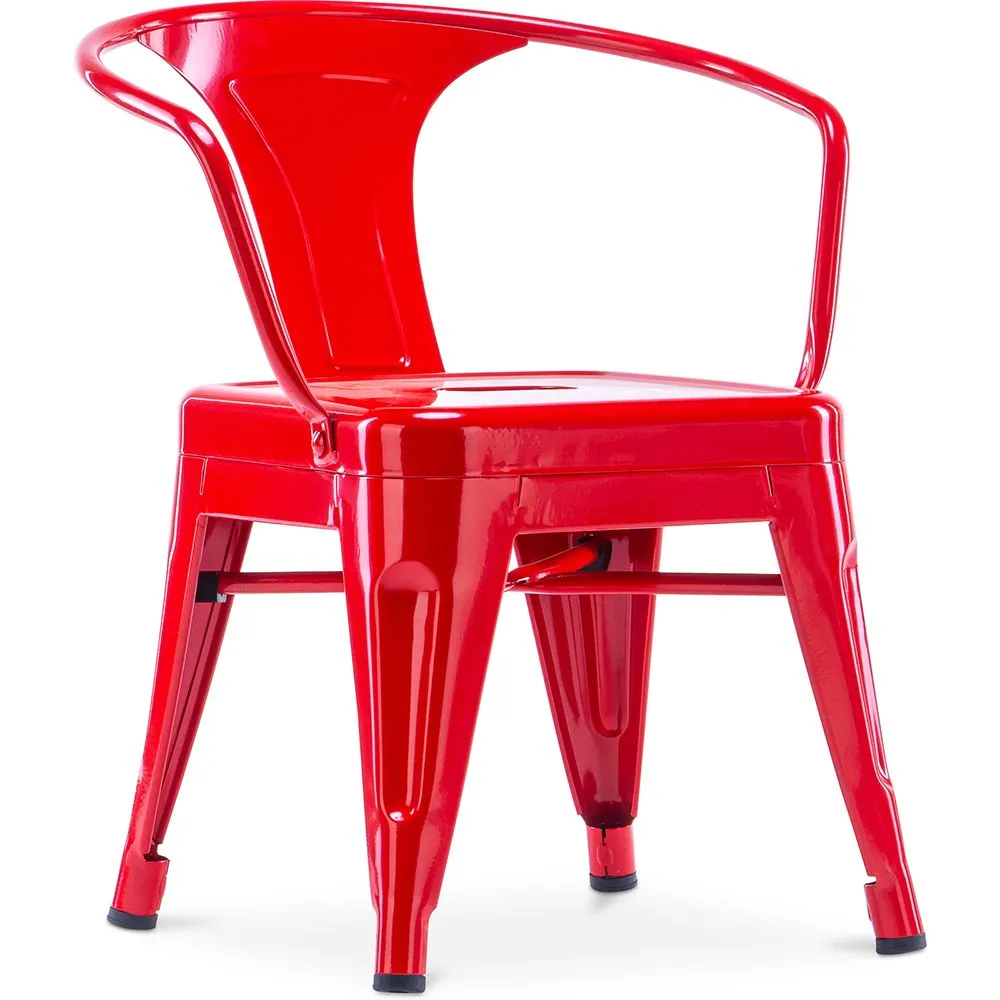 Chaise enfant avec accoudoirs - Chaise enfant design industriel - Acier - Stylix image 8