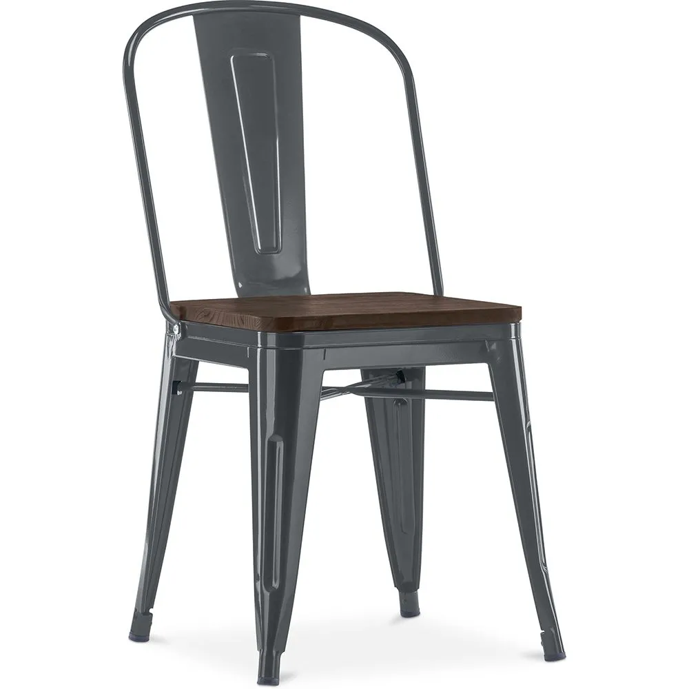 Chaise de salle à manger - Design Industriel - Bois et Acier - Stylix image 8