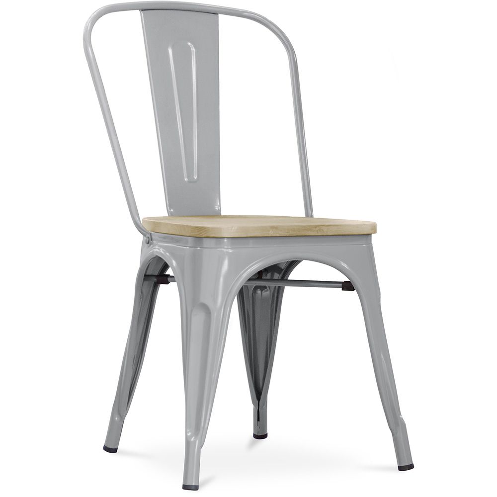Chaise de salle à manger - Design industriel - Bois et acier - Stylix image 8