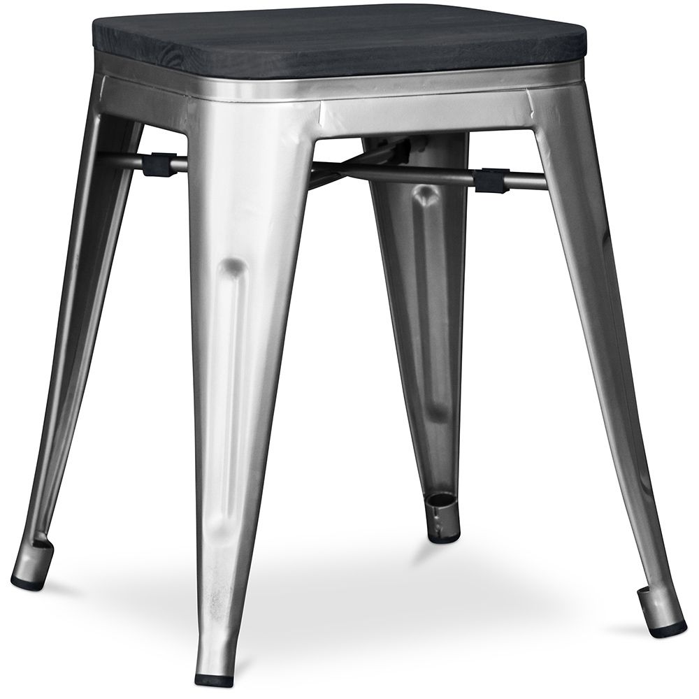Tabouret Design Industriel - Bois & Acier - 46cm - Stylix image 8