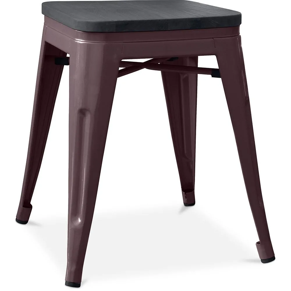 Tabouret Design Industriel - Bois & Acier - 46cm - Stylix image 8