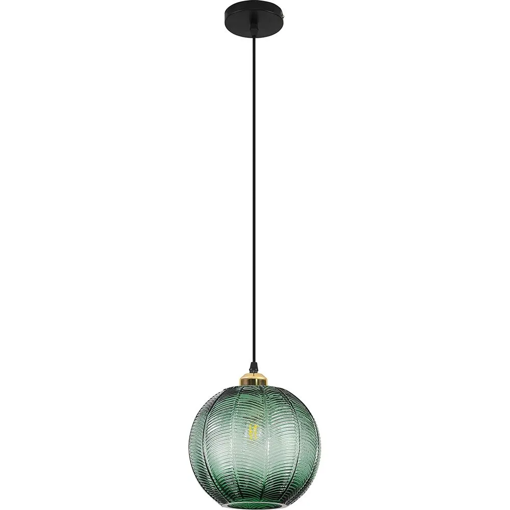 Lampe de plafond au design vintage - Suspension en forme de boule verte - Viola image 8