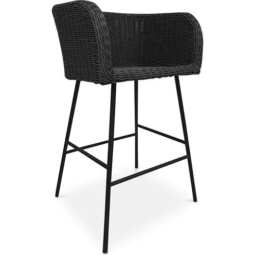 Tabouret en rotin avec accoudoirs - Boho Bali Design - Ishita image 8