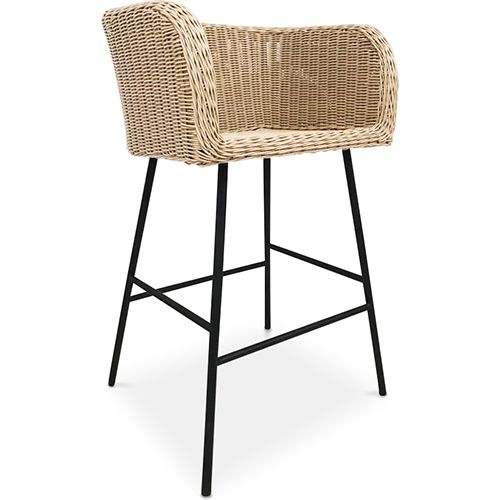 Tabouret en rotin avec accoudoirs - Boho Bali Design - Ishita image 8