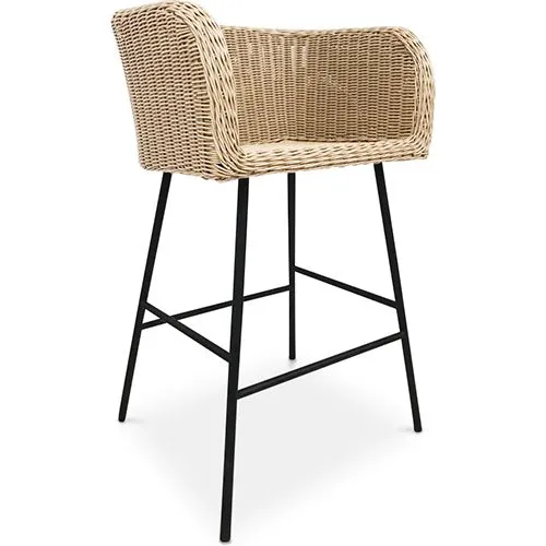 Tabouret en rotin avec accoudoirs - Boho Bali Design - Ishita image 8