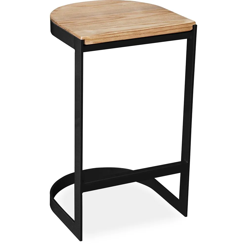 Tabouret Design Industriel - Bois et Métal - 60cm - Lia image 8