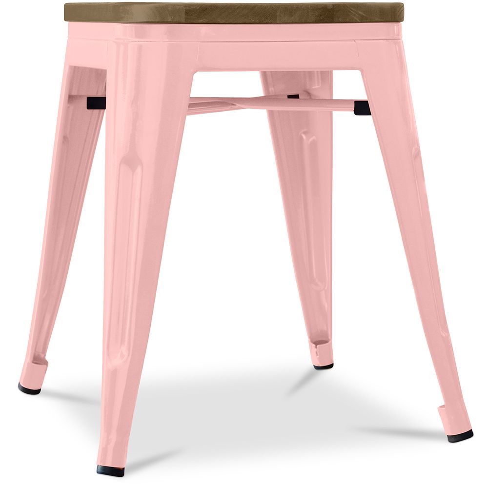 Tabouret Design Industriel - Bois et Acier - 45cm -Stylix image 8