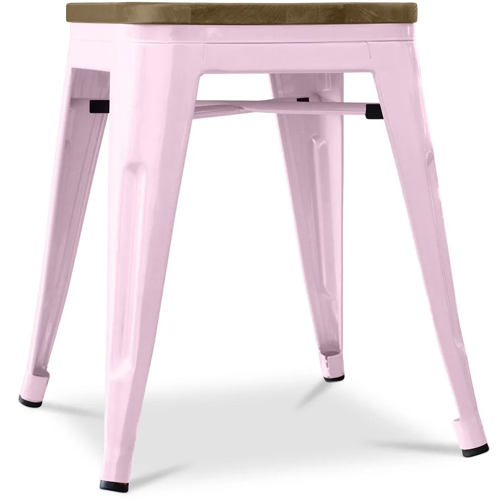 Tabouret Design Industriel - Bois et Acier - 45cm -Stylix image 8