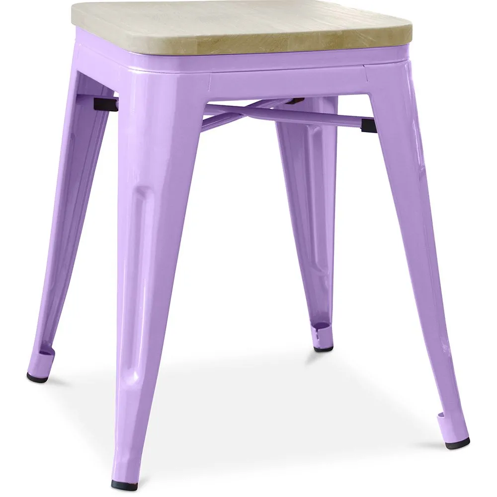 Tabouret Design Industriel - Bois & Métal - 45cm - Stylix image 8