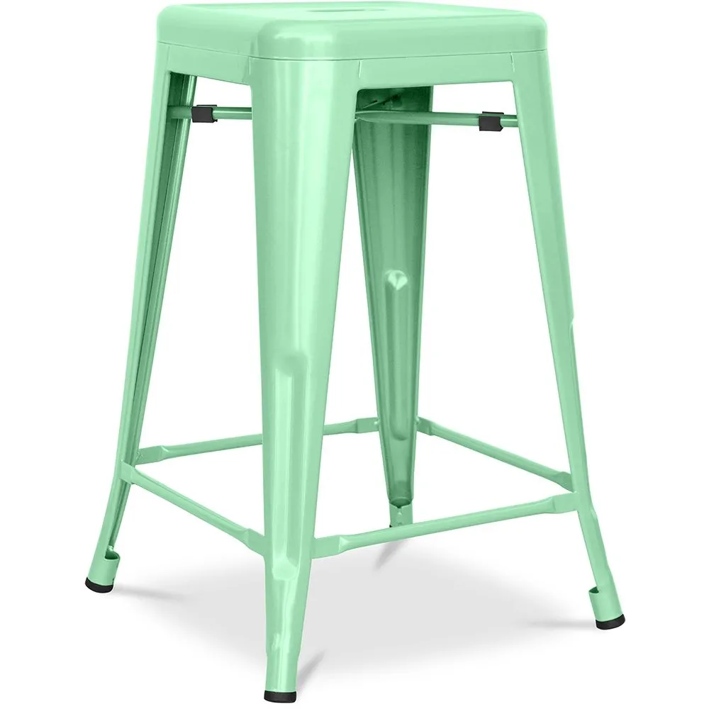 Tabouret de bar design industriel - acier mat - 60cm - Stylix image 8