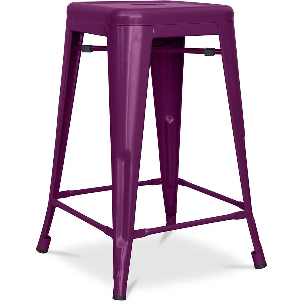 Tabouret de bar design industriel - acier mat - 60cm - Stylix image 8