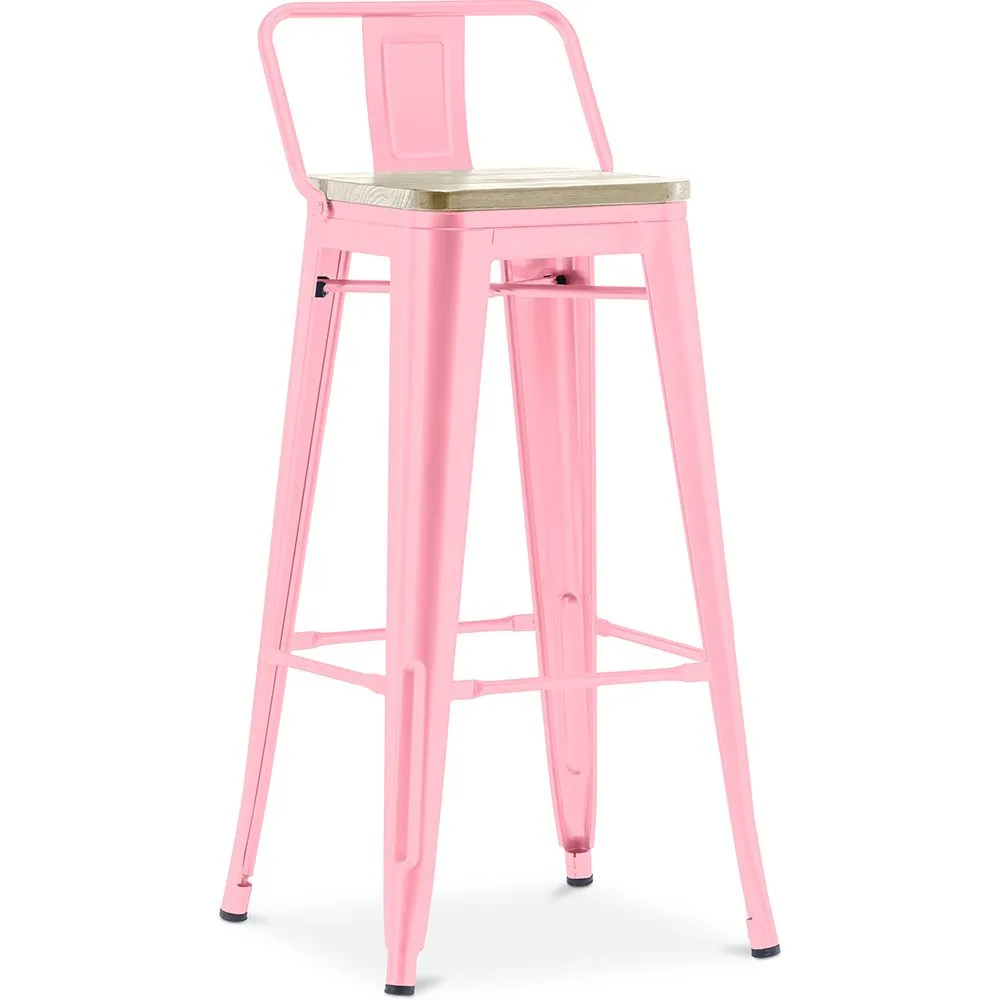 Tabouret de bar avec dossier - design industriel - 76 cm - Stylix image 8
