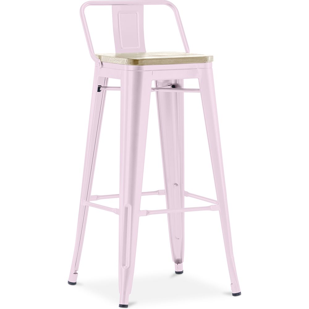 Tabouret de bar avec dossier - design industriel - 76 cm - Stylix image 8