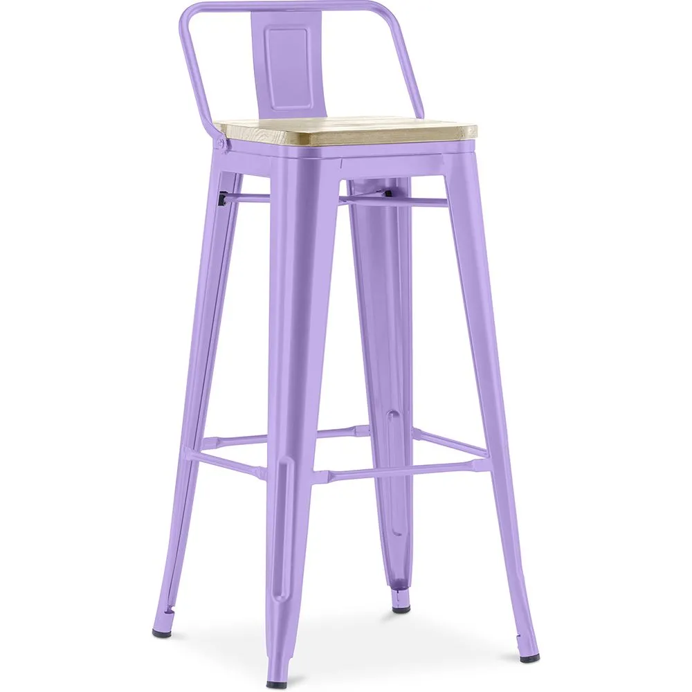 Tabouret de bar avec dossier - design industriel - 76 cm - Stylix image 8