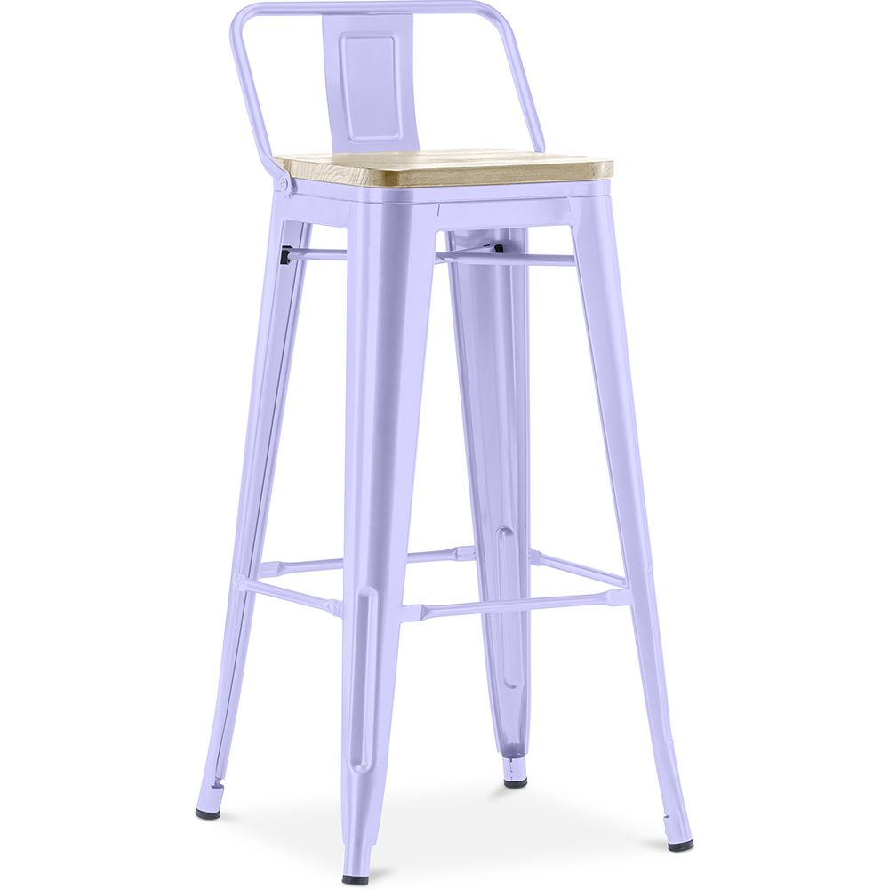 Tabouret de bar avec dossier - design industriel - 76 cm - Stylix image 8