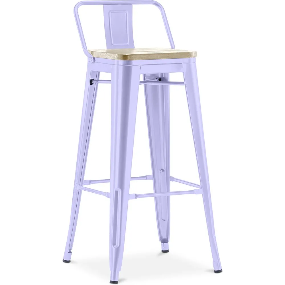 Tabouret de bar avec dossier - design industriel - 76 cm - Stylix image 8