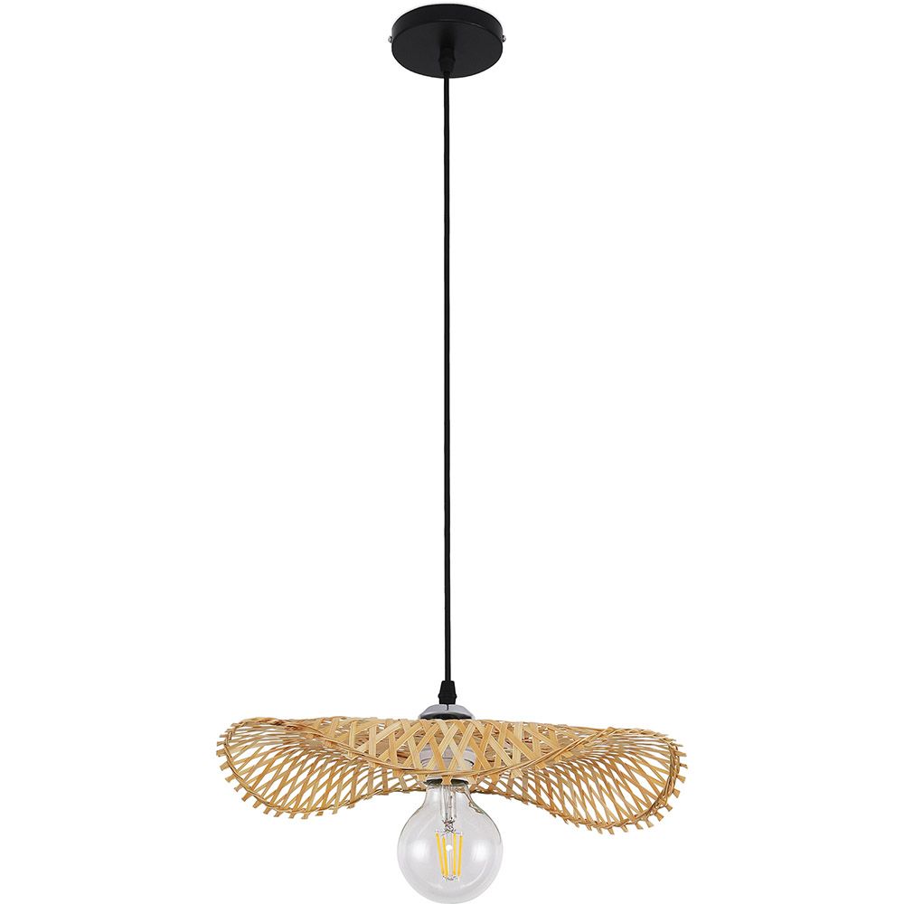 Lustre de plafond en bambou - Suspension de style Boho Bali - Noila image 8