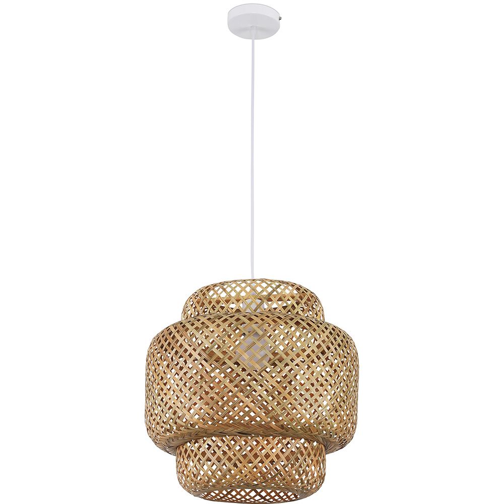 Lampe de plafond en bambou - Lampe suspendue au stile Boho Bali - Kamon image 8
