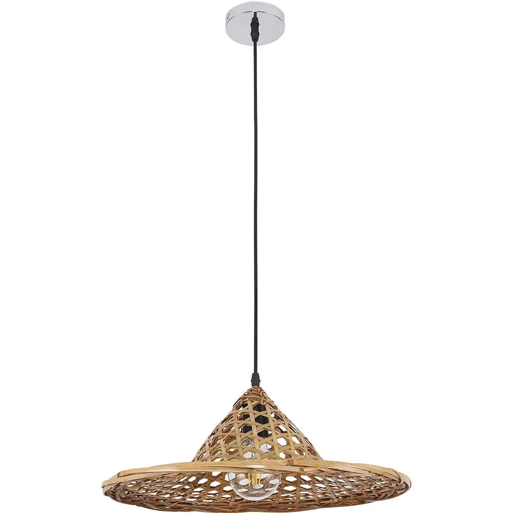 Lampe de plafond en bambou - Lampe suspendue de stile Boho Bali - Flora image 8