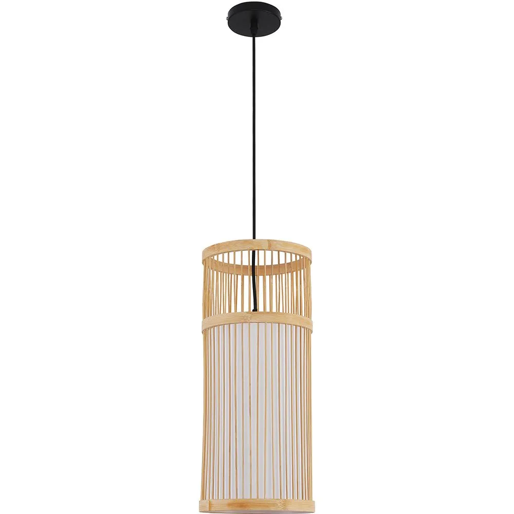 Lustre de plafond en bambou - Suspension de style Boho Bali - Lawan image 8