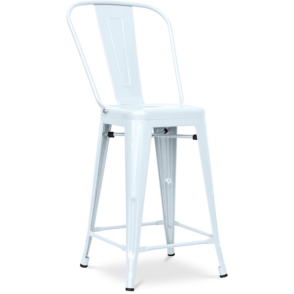 Tabouret de bar avec dossier - design industriel - 60cm - Stylix image 8