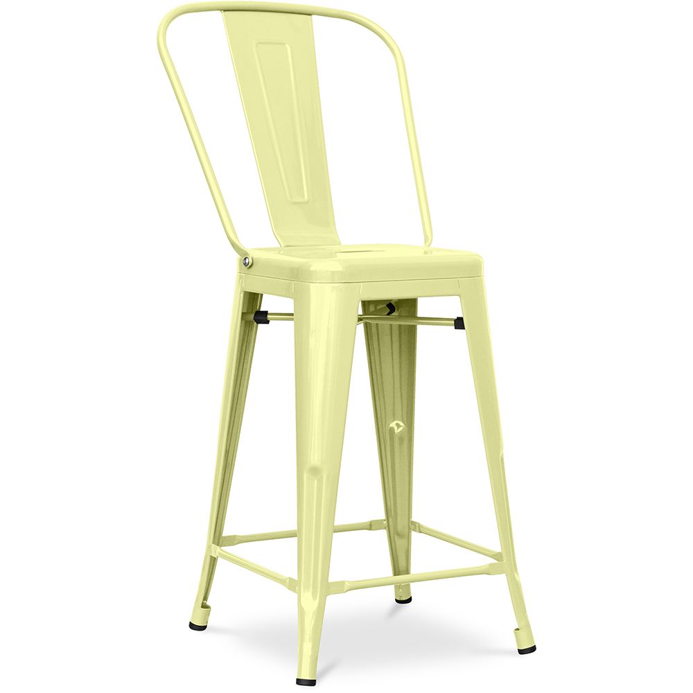Tabouret de bar avec dossier - design industriel - 60cm - Stylix image 8