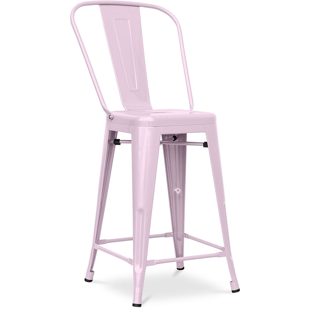 Tabouret de bar avec dossier - design industriel - 60cm - Stylix image 8