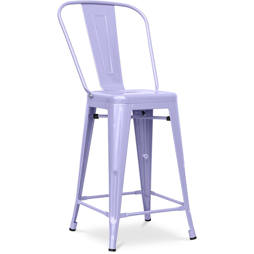 Tabouret de bar avec dossier - design industriel - 60cm - Stylix image 8