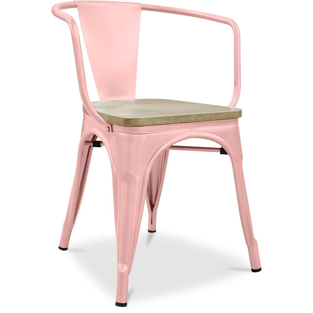 Chaise de salle à manger avec accoudoirs - Bois et acier - Stylix image 8