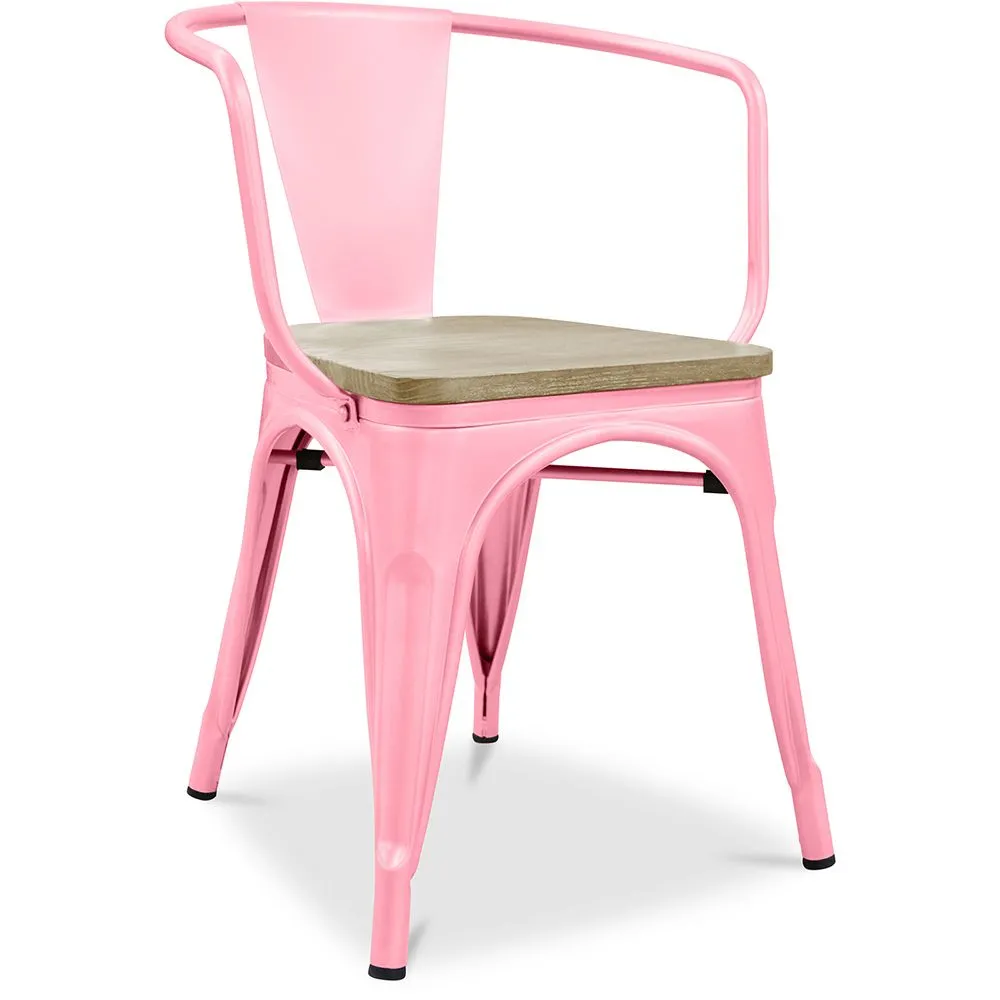 Chaise de salle à manger avec accoudoirs - Bois et acier - Stylix image 8