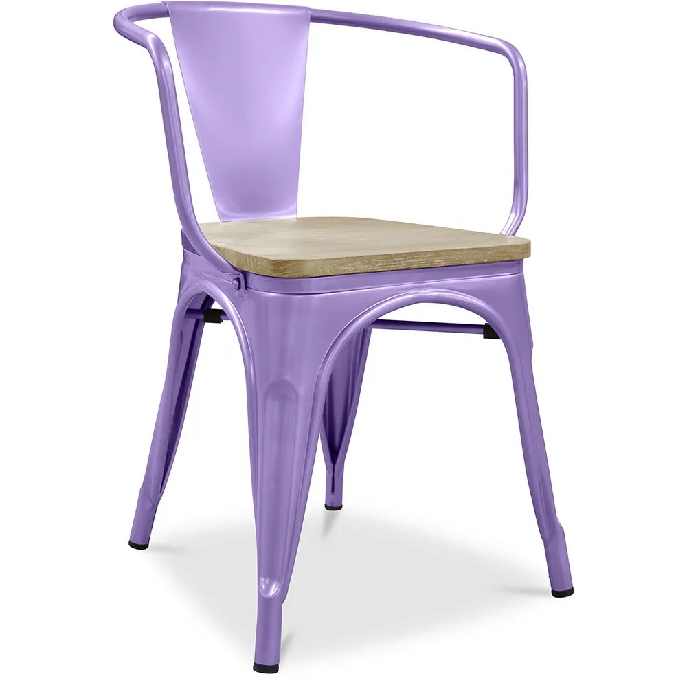 Chaise de salle à manger avec accoudoirs - Bois et acier - Stylix image 8