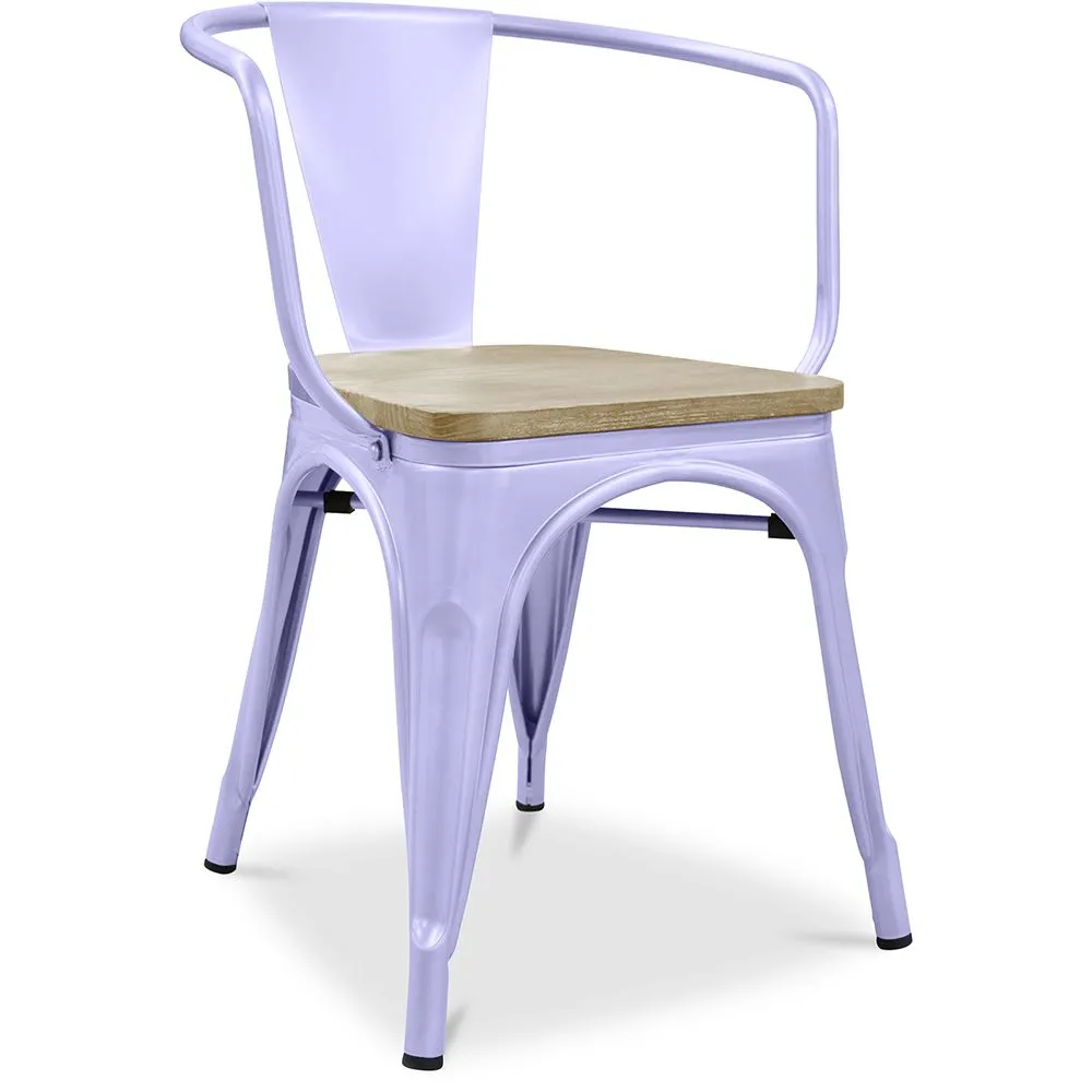 Chaise de salle à manger avec accoudoirs - Bois et acier - Stylix image 8