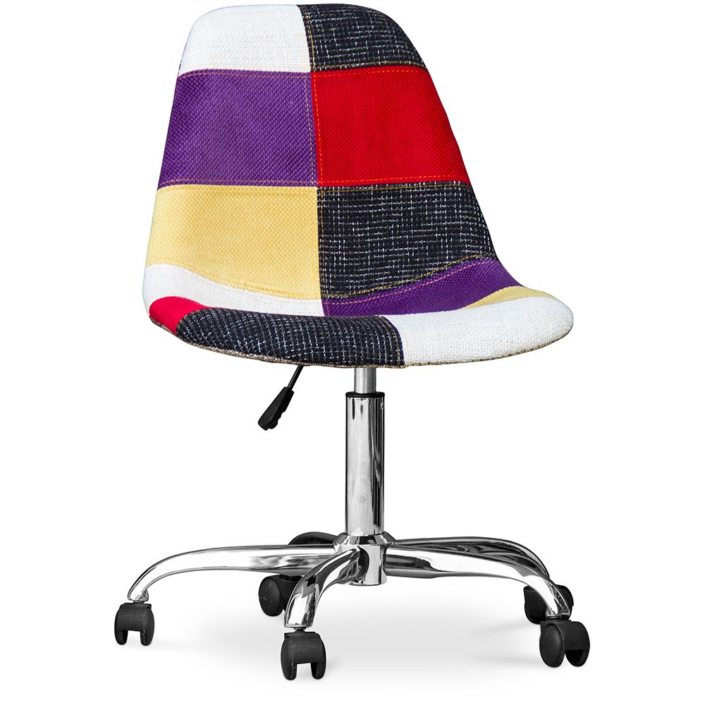 Chaise de Bureau à roulettes - Chaise de Bureau - Tapissée en Patchwork - Tessa image 8