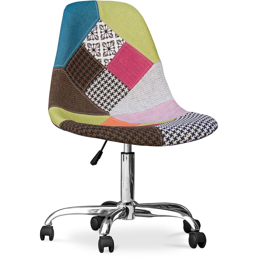 Chaise de Bureau à roulettes - Chaise de Bureau - Tapissée en Patchwork - Simona  image 8