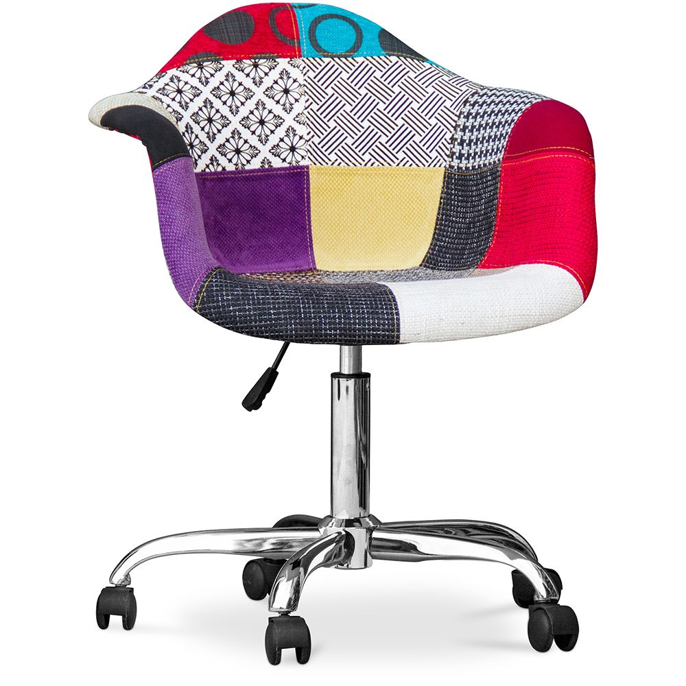 Chaise de bureau avec accoudoirs - Chaise de bureau à roulettes - Tapissée en patchwork - Ray image 8