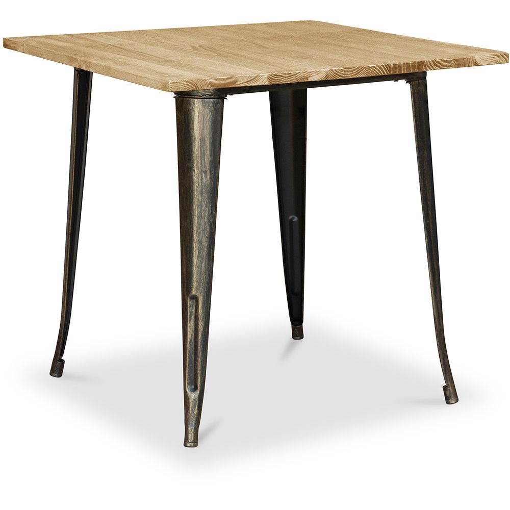 Table à manger carrée industrielle - Bois et métal - Stylix image 8