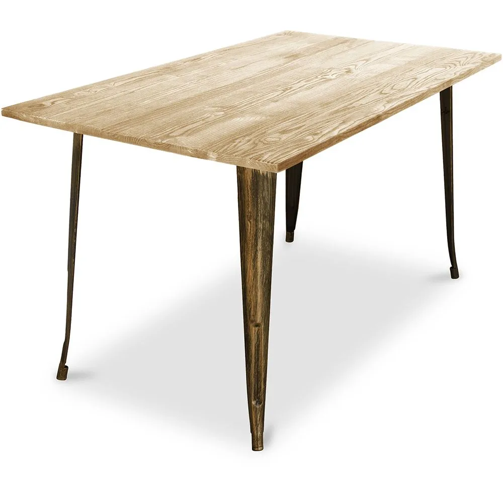Table à manger rectangulaire - Design industriel - Bois - Troy image 8