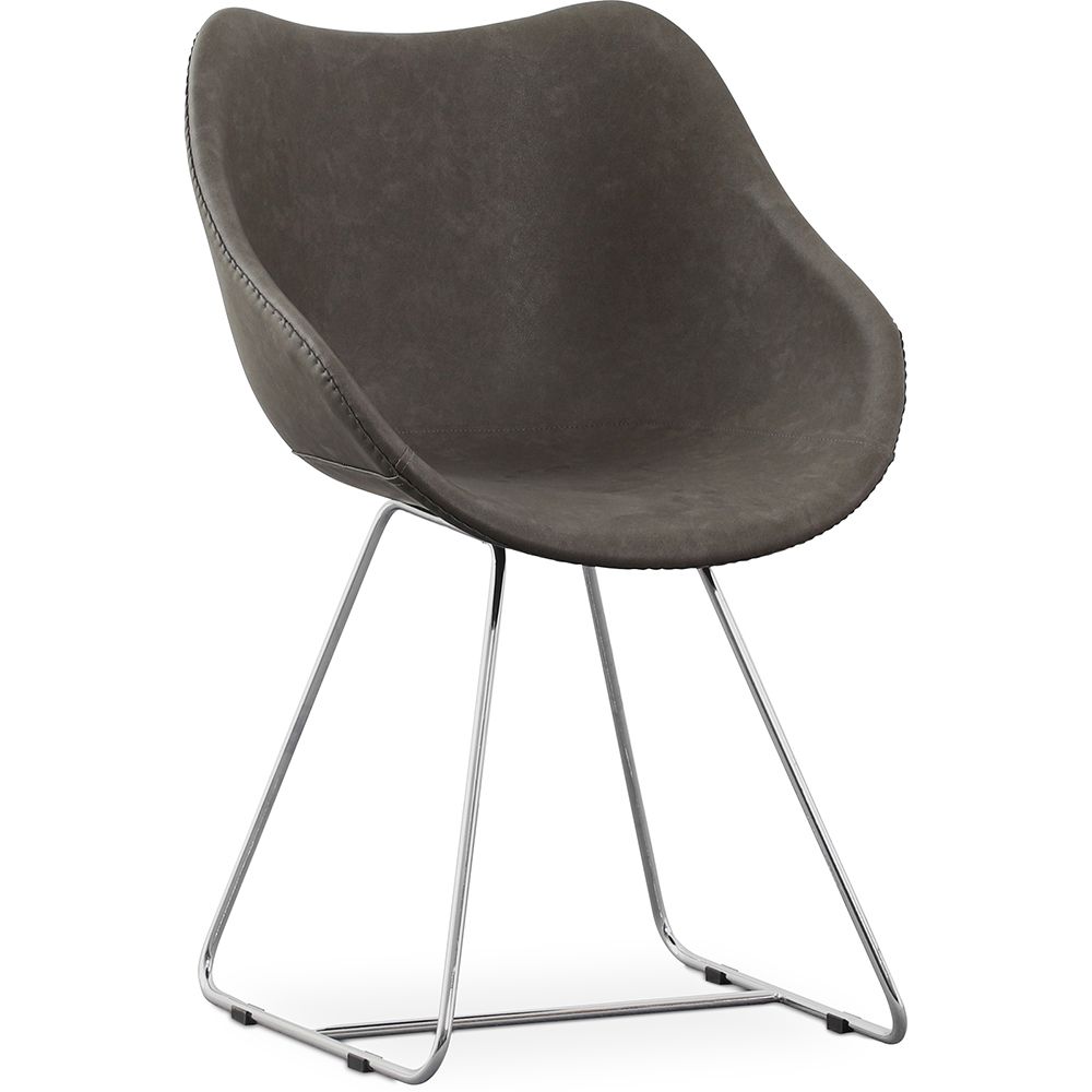 Chaise de salle à manger avec accoudoirs - Simili cuir - PU - Stylix - Noir - Clun image 8