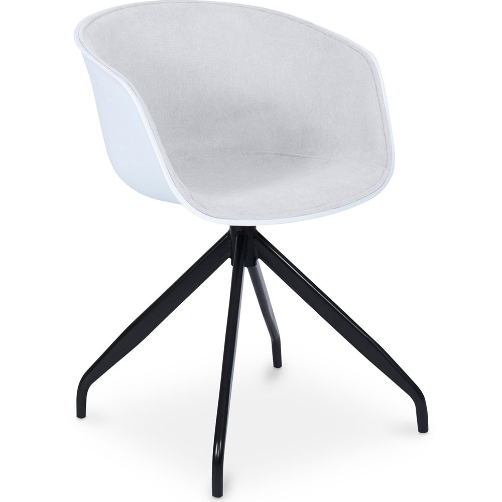 Chaise de bureau tapissée avec accoudoirs - Chaise de bureau noire et blanche - Jodie image 8
