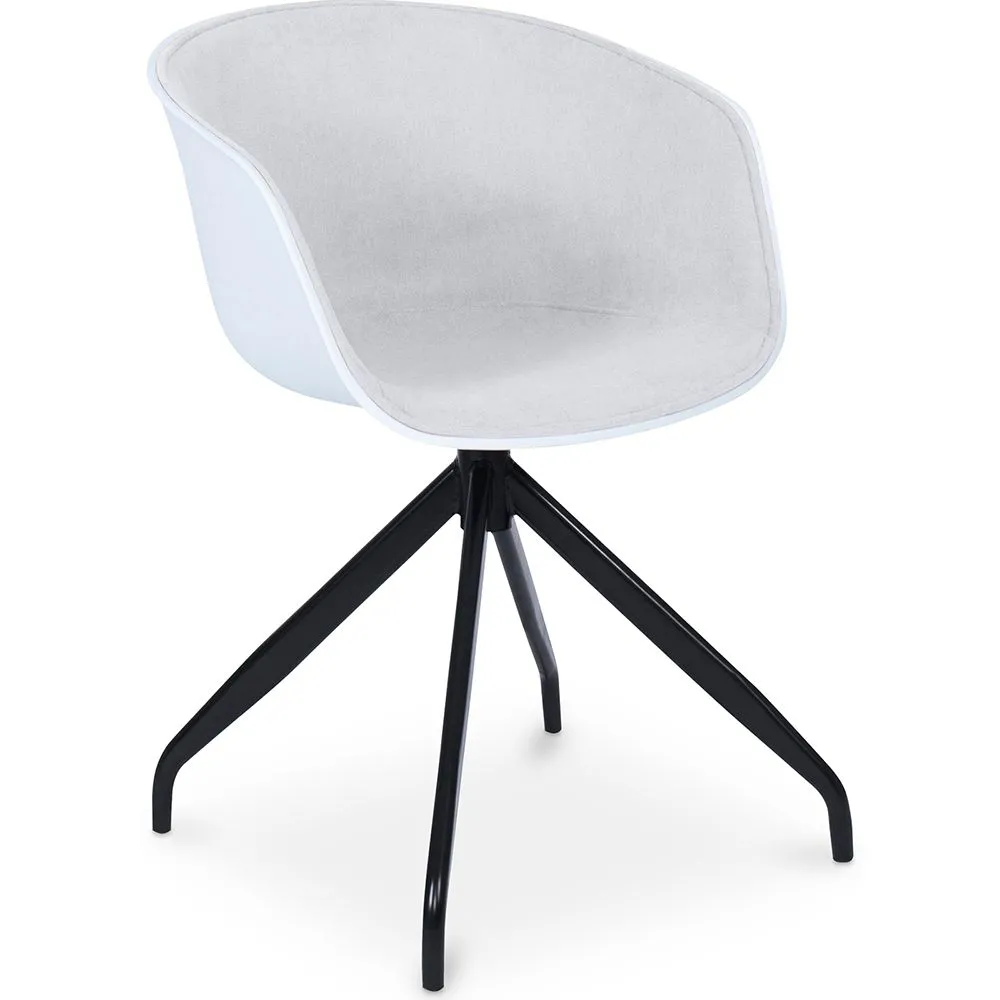 Chaise de bureau tapissée avec accoudoirs - Chaise de bureau noire et blanche - Jodie image 8