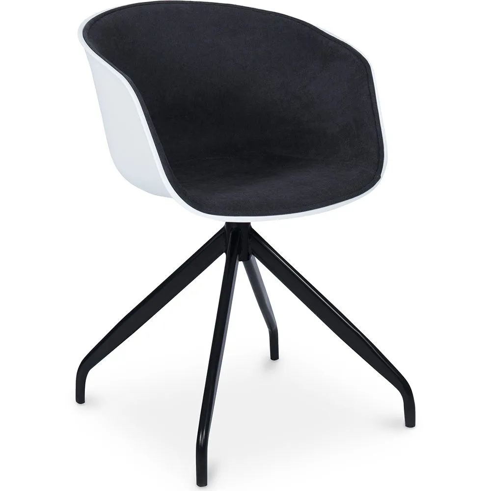 Chaise de bureau tapissée avec accoudoirs - Chaise de bureau noire et blanche - Jodie image 8