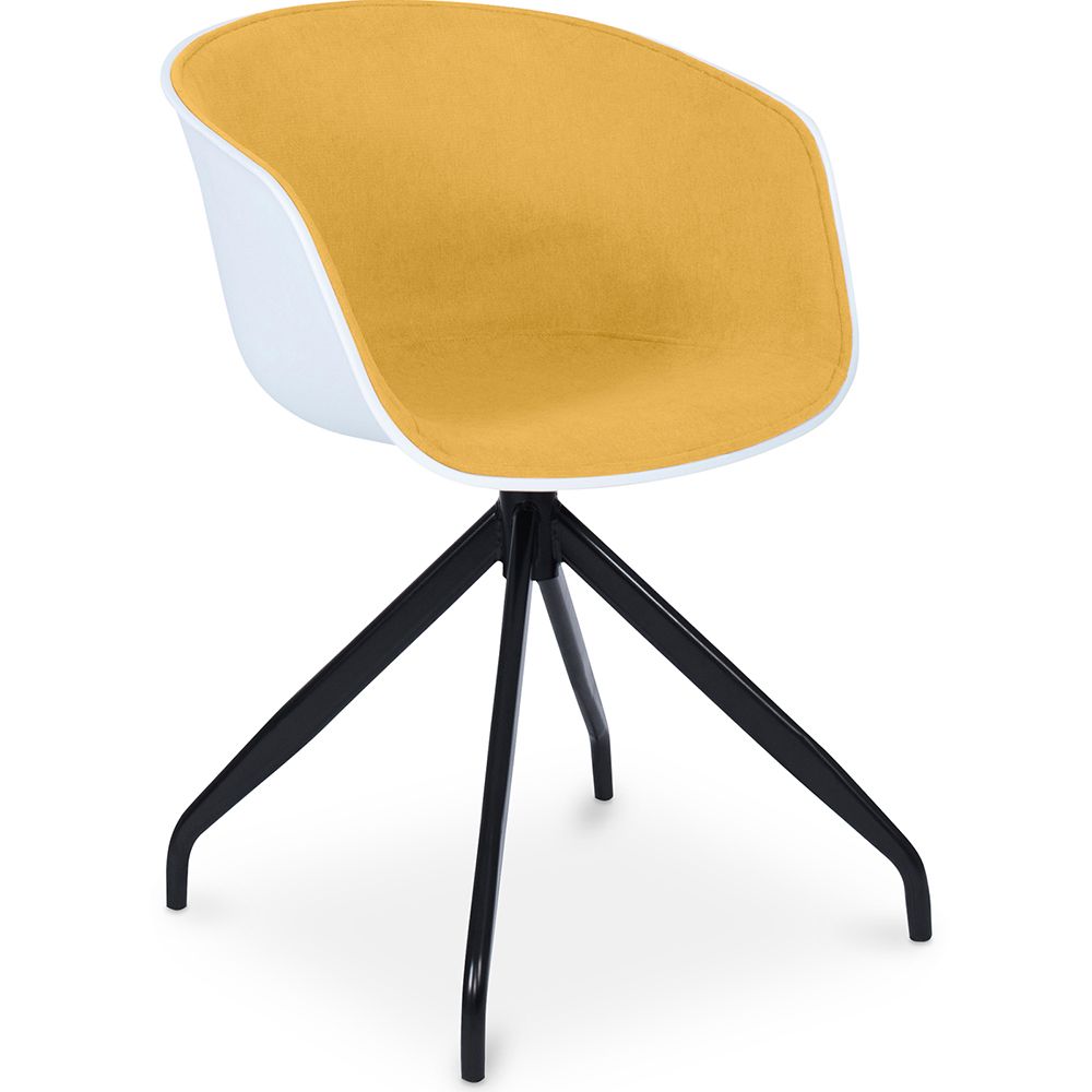 Chaise de bureau tapissée avec accoudoirs - Chaise de bureau noire et blanche - Jodie image 8