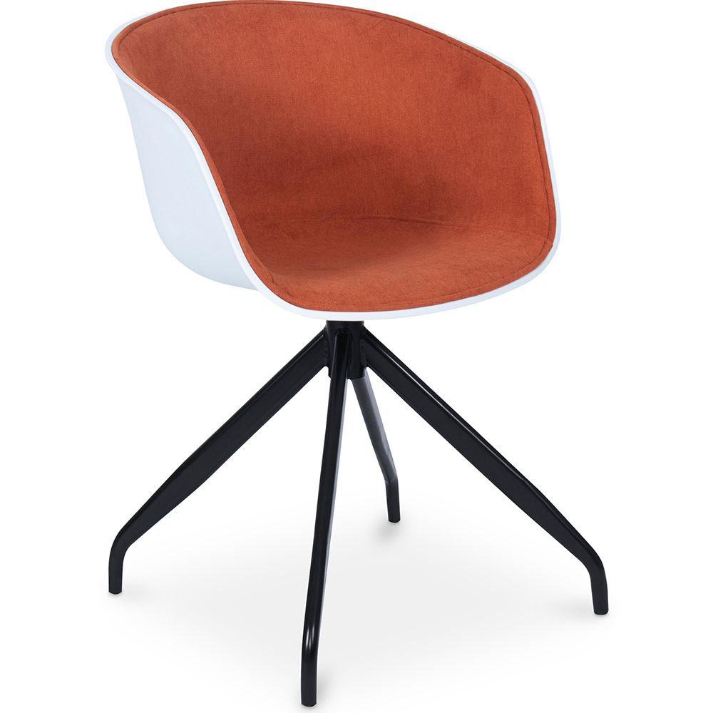Chaise de bureau tapissée avec accoudoirs - Chaise de bureau noire et blanche - Jodie image 8