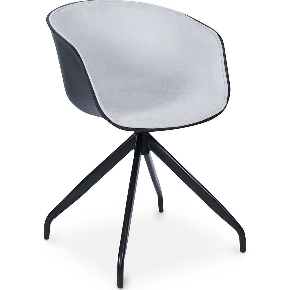 Chaise de bureau avec accoudoirs - Chaise de bureau design noire - Jodie image 8