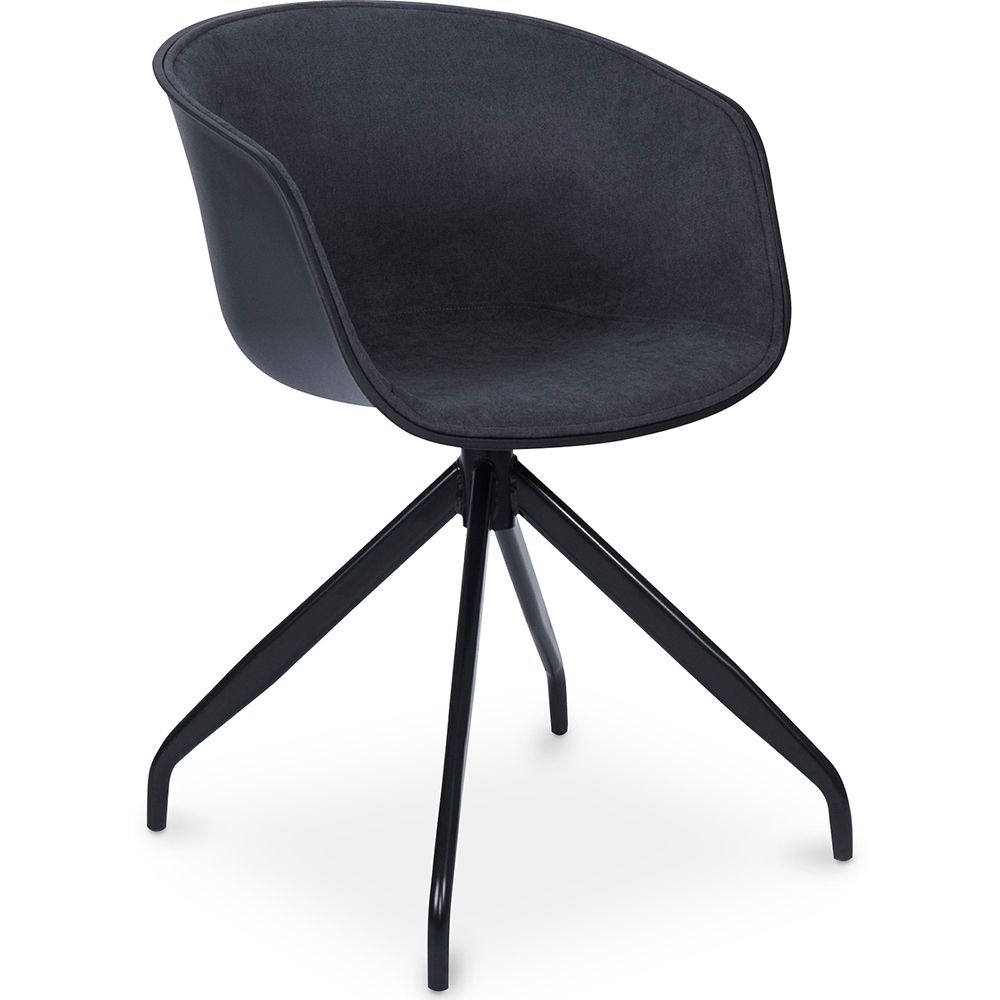 Chaise de bureau avec accoudoirs - Chaise de bureau design noire - Jodie image 8