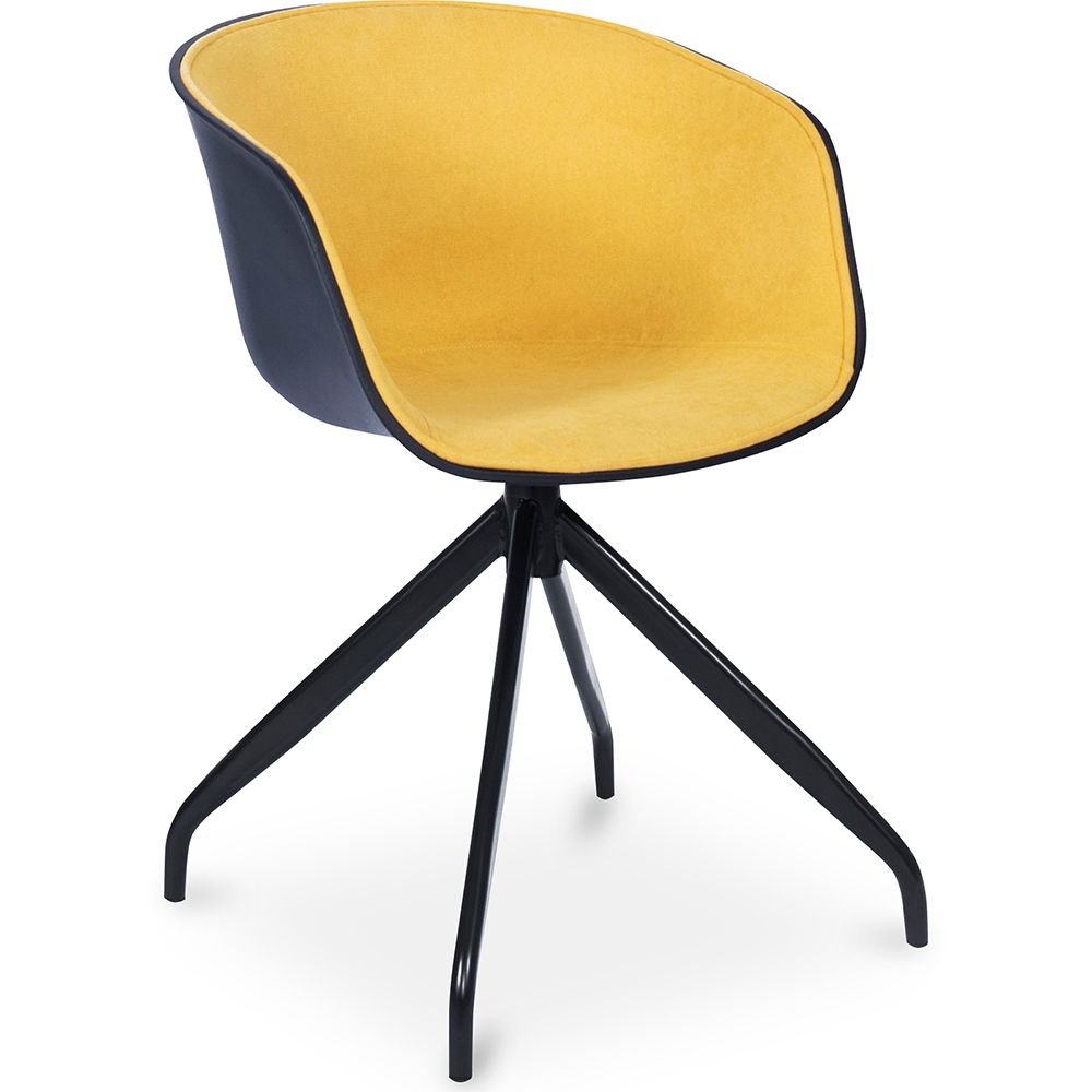 Chaise de bureau avec accoudoirs - Chaise de bureau design noire - Jodie image 8