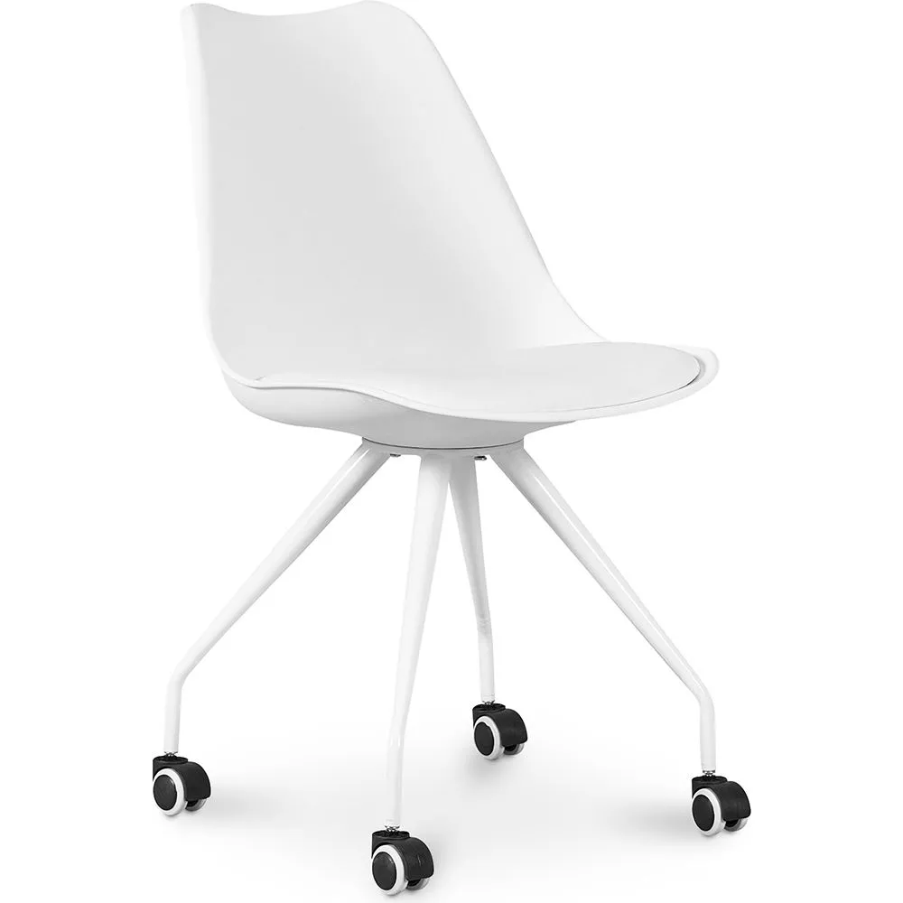 Chaise de bureau à roulettes - Chaise de bureau blanche - Canva image 8